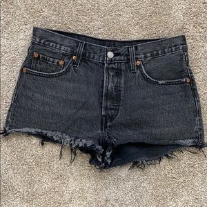 Levi black denim / jean shorts